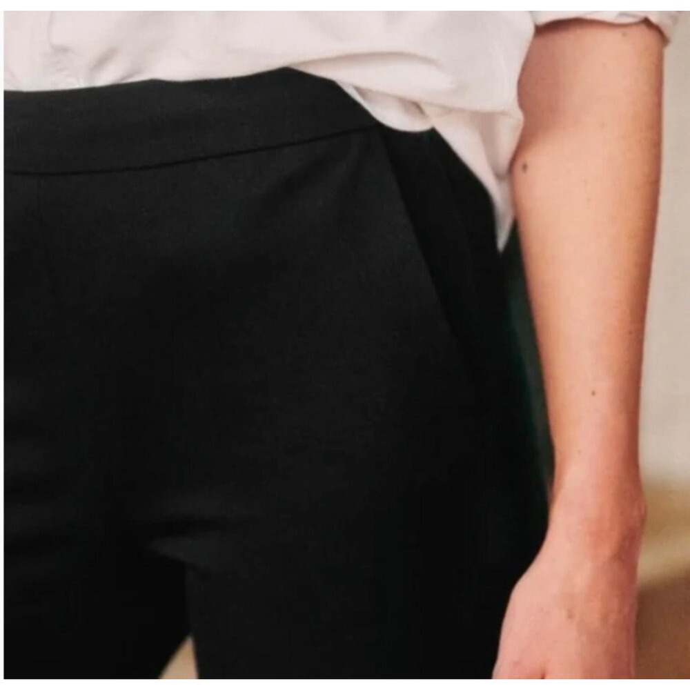 Sezane Trousers Black High Rise Slim Tapered Leg Pants Womens 0 Capsule Classic - Picture 13 of 15
